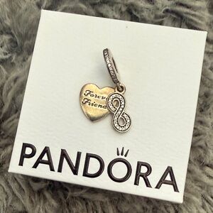 Pandora Gold Heart and Silver Infinity Necklace